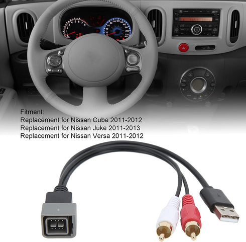 USB Port Retention Cable for Car Radio, Replacement Adapter for Juke Versa Car Bluetooth Kit