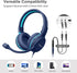 SIMOLIO Wired Headphones for School with Microphone, Stereo Kids Headphone with Volume Limiter for K12 & E-Learning