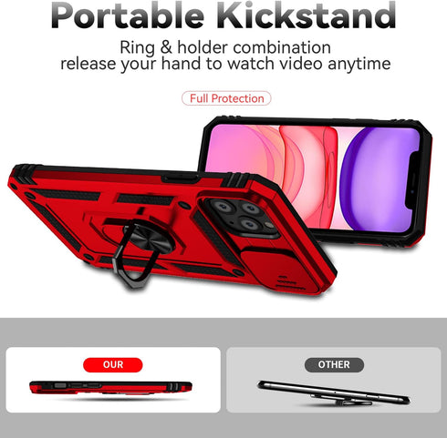 Hitaoyou iPhone 11 Pro Max Case: Military Grade Shockproof with Camera Cover, Kickstand, Magnetic Holder