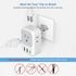 TESSAN Brazil Power Adapter, US to Brazil Travel Plug with 4 American Outlets & 3 USB Charger Ports