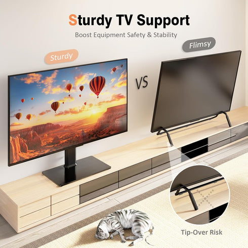 Hemudu 13 32 inch 100 4 77lbs, HT07B-001 Universal Swivel TV Stand/Base Table Top TV Stand for to TVs with Degree