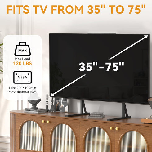 EZISE 35-75 Inch 7 120lbs, 800x400mm Universal TV Stand Legs for LCD/LED/OLED TVs, Tabletop TV Mount Base with Height