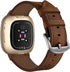 Leather Bands Compatible with Fitbit Versa 4/3/Sense 2, Classic Genuine Leather Replacement Straps for Men Women