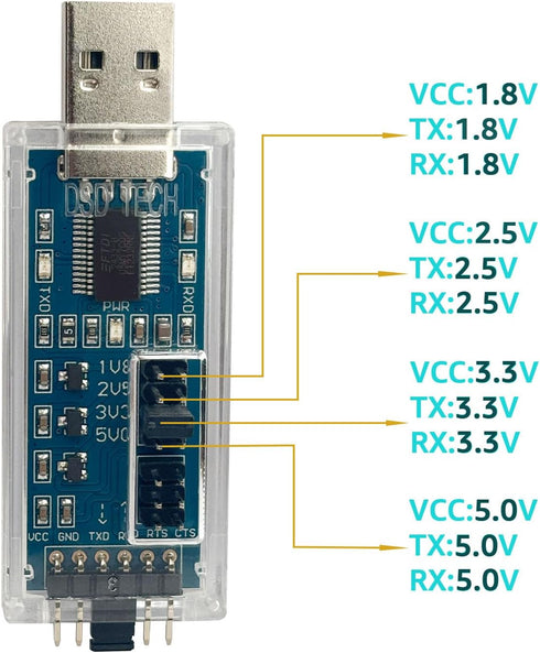DSD TECH SH-U09C5 USB to TTL UART Converter Cable with FTDI Chip, Support 5V 3.3V 2.5V 1.8V TTL