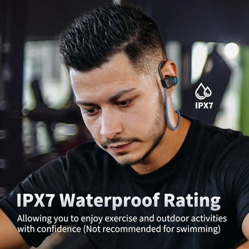 Wireless Headphones, Bluetooth 5.3, 16 Hours Playtime, Over-Ear Stereo Bass Earphones, Sports Earbuds, Blue