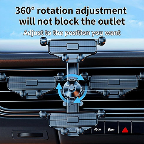 Rotatable Car Vent Phone Mount, Hands-Free Holder with Newest Metal Clip, Compatible with All iPhone Android Smartphones