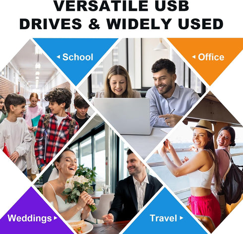 MECHEER 8GB 10 Pack, USB2.0 Flash Drive USB Memory Stick Bulk Thumb Drives Swivel Jump Drives USB Storage Flash Drive