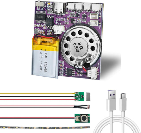 XLW Sound Module, 16MB Push Button, Magnetron, Light Control Activated Recordable Voice Sound