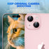 Xfilm 9H Hardness Camera Lens Protector for iPhone 15/15 Plus, Stylish Pink Metal Ring, Scratchproof & Case Friendly.