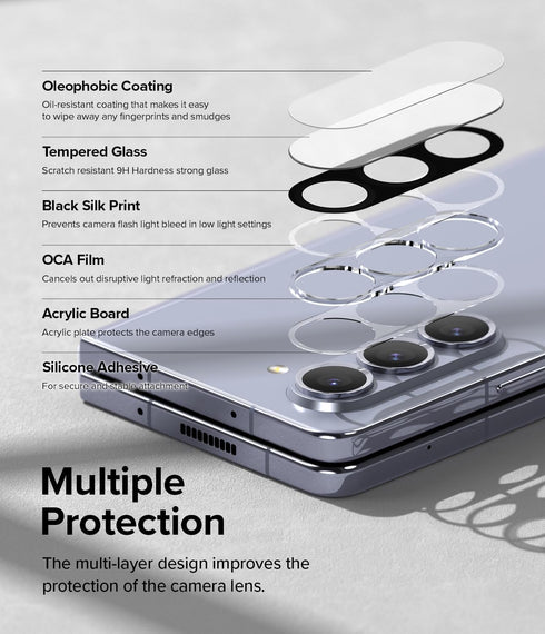 Ringke Camera Glass Multi-Layer Protection for Samsung Galaxy Z Fold 5 Camera Lens Protector, 2 Pack