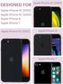 Dretal iPhone SE 2022/2020 Case, with Tempered Glass Screen Protector, Military Grade Drop Tested, Purple
