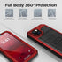 Mitywah Waterproof Case for iPhone 14 Plus - Heavy Duty Shockproof with Built-in Screen Protector, Red