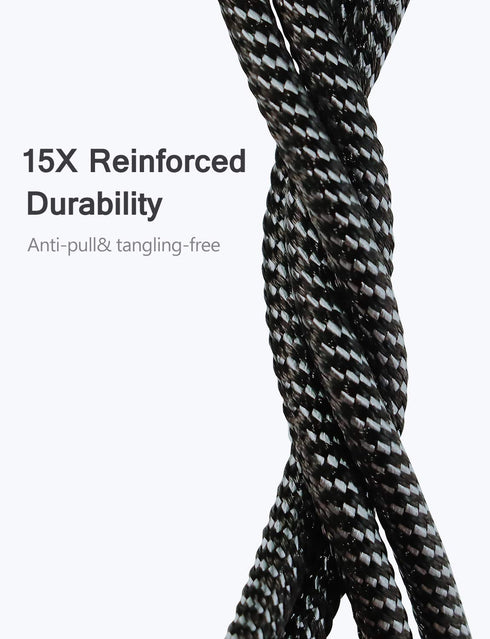 1FT Lightning Cable 3-Pack - Fast Nylon Braided Charger for iPhone 13/12/11/XS/XR/X/8/7/6/6s, iPad, iPods (Black)