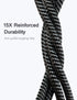 1FT Lightning Cable 3-Pack - Fast Nylon Braided Charger for iPhone 13/12/11/XS/XR/X/8/7/6/6s, iPad, iPods (Black)