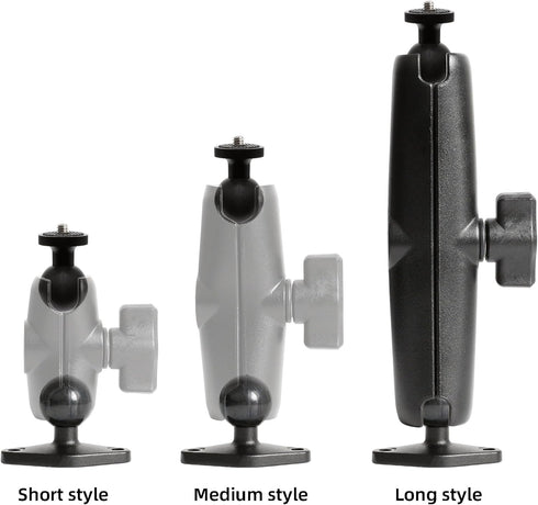 xik 1/4"-20 5.91 inch 1" Heavy Duty Thread Mount: Aluminum Long Arm with Double Ball Head & Ball- Rhombic Base - Fits