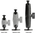 xik 1/4"-20 5.91 inch 1" Heavy Duty Thread Mount: Aluminum Long Arm with Double Ball Head & Ball- Rhombic Base - Fits