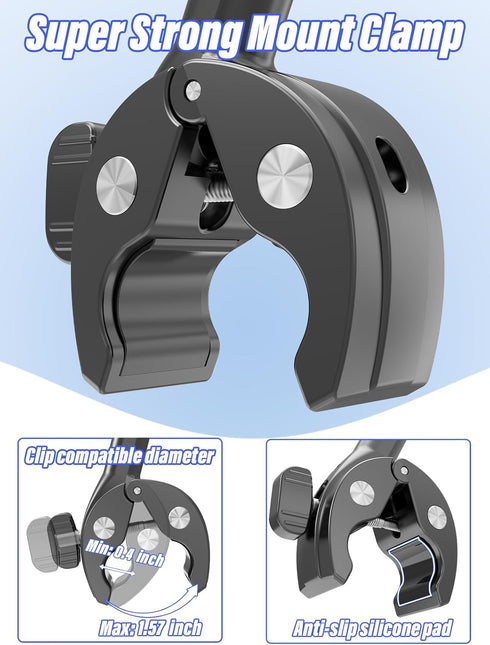 Charchendo 1/4 3/8" 5/8" 13/Logitech 360/Field Metal Gooseneck Clamp Camera Mount for Sailing with Screw, Cameras Large
