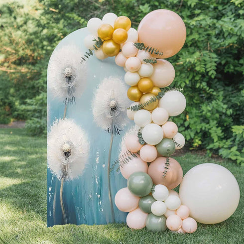 Jnbasdffb 7.2 White Spring Floral Wedding Arch Cover,Stretchy Spandex Arch Backdrop Stand Covers FT,Modern Oil Painting