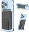 SHANSHUI Ultra Slim Phone Card Holder, Silicone Sticky Wallet Stand for Back of Phone, Black, Compatible with iPhone &
