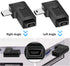 UCEC USB 2.0 Adapter Plug - Mini USB to Mini USB, Left and Right Angle, Pack of 2