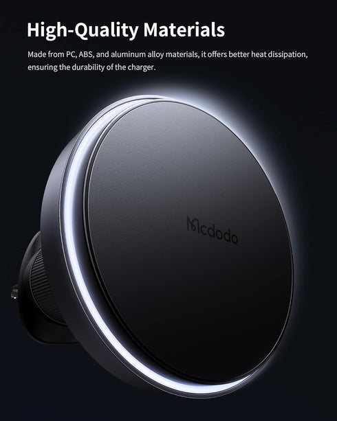 mcdodo 15W Wireless Car Charger with 18 Strong Magnets, for Car Air Outlet, Universal Phone Mount for iPhone 15/14/13/12
