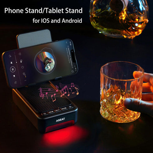 Unique Gifts for Men, Cell Phone Stand with Bluetooth Speaker & LED Color Changing Light, Birthday Gifts for Women Dad