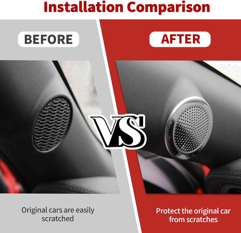 Jimen 2 Pieces A Pillar Speaker Cover Trim Frame Compatible with Ford Mustang 2015-2023