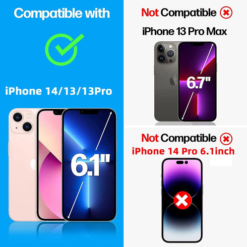 3 Pack Screen Protector for iPhone 14/iPhone 13/iPhone 13 Pro, 6.1 Inch 9H HD Full Clear Tempered Glass Protection