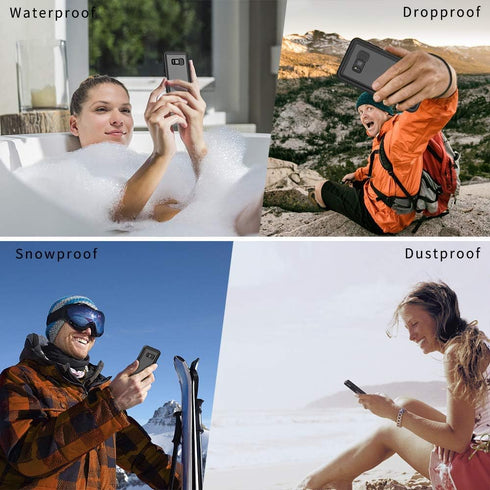 Lanhiem IP68 Waterproof Dustproof Case for Samsung Galaxy S8, Rugged Full Body Shockproof Cover with Screen Protector
