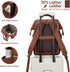 Backpack 14-15 Inch Backpack 15 Kah&Kee Leather Laptop for Women, Professional Work Bag, Water-Resistant Vegan Leather