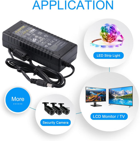 12V 6A Power Supply Adapter - AC Adapter 100-240V 50/60HZ DC 12 Volt 6A 72W Charger for LED Strips, Router, CCTV