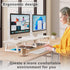 TEAMIX 42 inch White Monitor Riser for 2 Monitors, Wood Desktop Dual Stand with Metal Legs, Computer Shelf, White