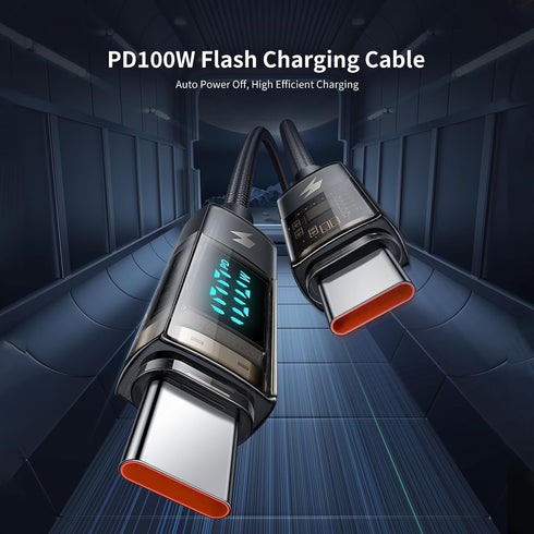 mcdodo USB C to USB C Charger Cable with Digital Display, PD 100W Charger Auto Power Off for iPhone 15/MacBook