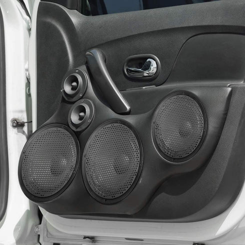 X AUTOHAUX 4pcs Black 8'' Plastic Audio Speaker Cover Mesh Subwoofer Grill Horn Guard Decorative Circle Grille