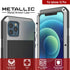 Punkcase Heavy Duty Metal Case for iPhone 12 Pro, Military Grade Armor Cover, Shock Proof Aluminum & TPU Design (Silver)