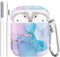 Protective Hard Case Cover with Cleaner Kit, Portable Shockproof for Women Girls with Keychain for Apple Airpods 2/1