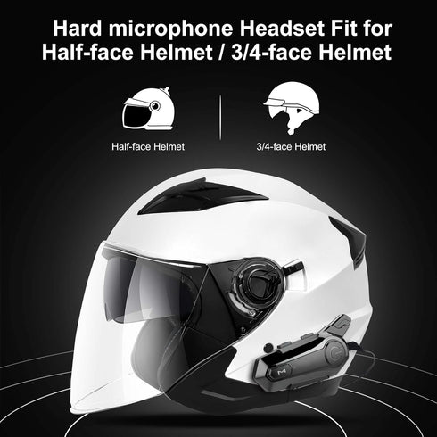 Motorcycle Bluetooth Headset E1 - 2 Riders Wireless Dirt Bike Helmet Intercom with CVC Noise Cancellation, Stereo