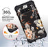 Casetego Floral Three Layer Heavy Duty Hybrid Case for Samsung Galaxy S10, Sturdy Shockproof Cover (Orange Flower/Black)