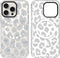 SAKUULO Magnetic iPhone 15 Pro Max Case, Clear Gray Leopard Print, Compatible with MagSafe