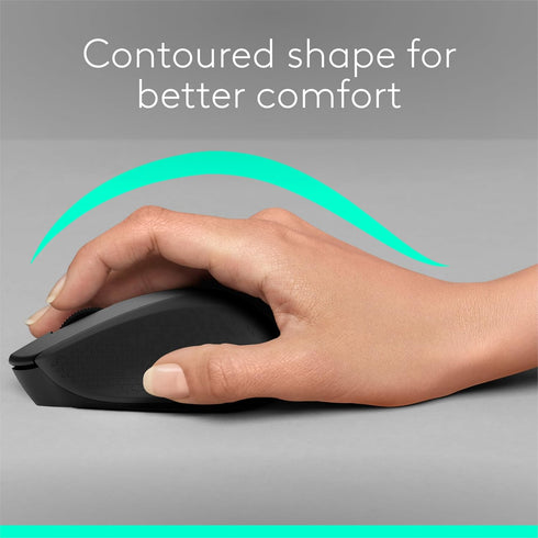 Logitech MK345 Wireless Combo, Full-Sized Keyboard with Palm Rest and Comfortable Mouse, Black