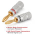 WGGE WG-009 Banana Plugs Audio Jack Connector 6 Pairs / 12 pcs, 24k Gold Dual Screw Lock Speaker Connector for Speaker Wire, Wall Plate, Home Theater, Audio/Video Receiver and Sound Systems