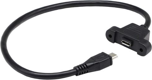 zdyCGTime (30cm) Micro USB Panel Mount Cable, Micro USB Male to Female Data Extension Cable