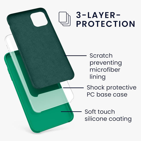 kwmobile Case Compatible with Apple iPhone 11, TPU Silicone Phone Cover with Soft Finish, Emerald Green