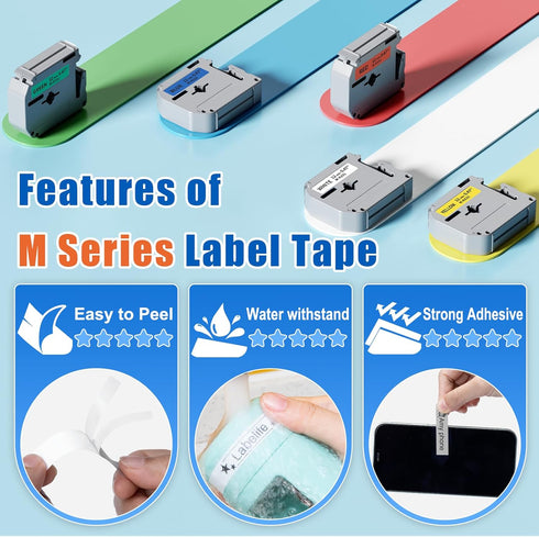 PTM95 Label Tape Replacement for Brother M Tape 12mm 0.47 P Touch M-K231 M-K131 MK431 MK531 MK631 MK731 Compatible with
