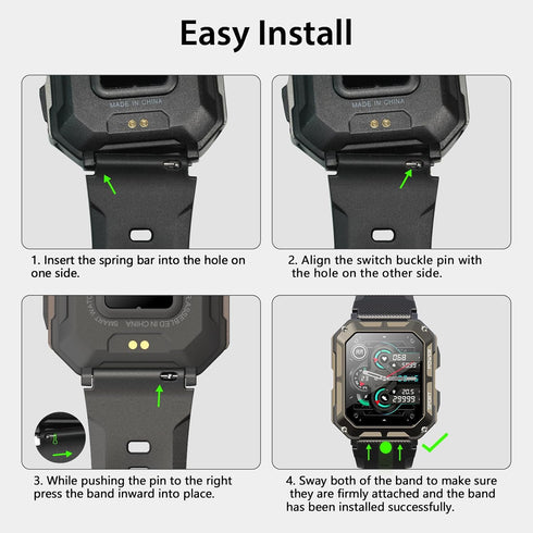 Smart Watch Band 22mm 2 Pack Replacement for AMAZTIM M2/T2, Compatible with KOSPET Tank M2/T2
