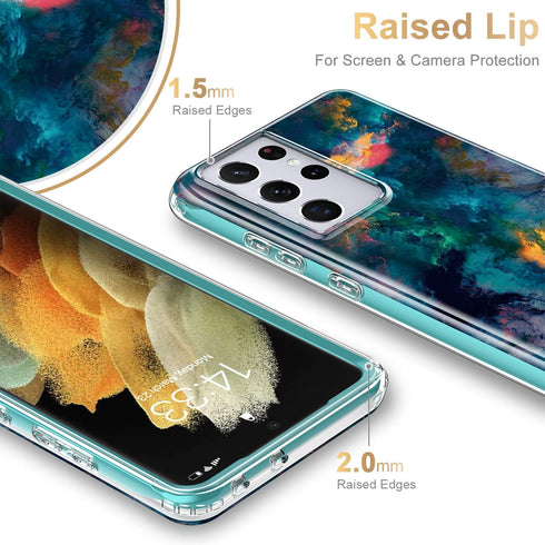 Esdot for Samsung Galaxy S21 Ultra Case, Military Grade 21ft Drop Test, Rugged Protective Phone Case, Colorful Painting