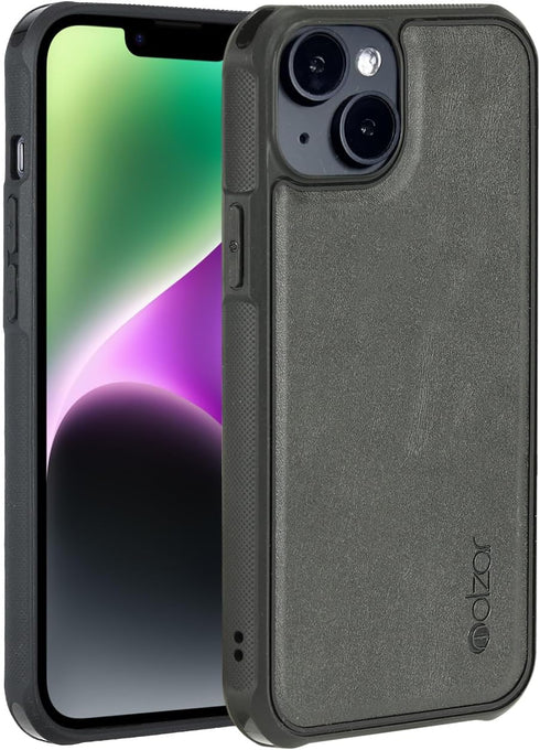 Molzar MagBig Series Case for iPhone 14, Black, Wireless Charging Support, Built-in Metal Plate for Magnetic Car Mount.