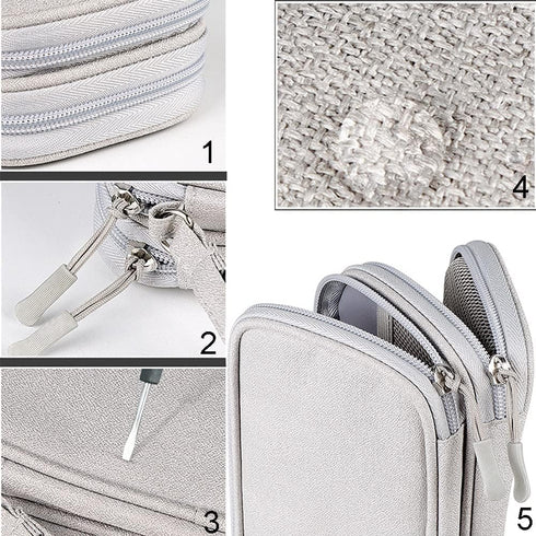 Electronics Accessories Bag, Universal Waterproof Portable Organizer Case for Cord, Charger, Flash Drive, Phone, SD Card