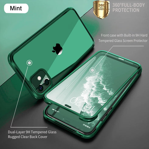 UBUNU iPhone 11 Case with Screen Protector, 360 Full Body Protection Dual Layer Clear Cover for Men Women 6.1 inch -
