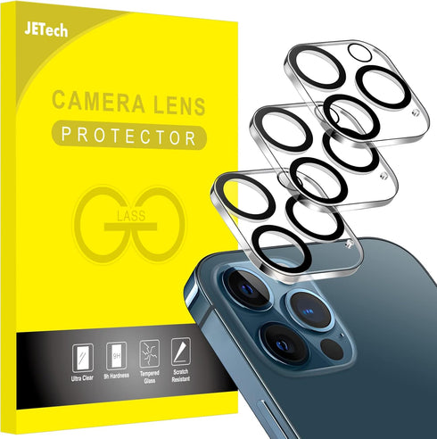 JETech 3-Pack Camera Lens Protector for iPhone 12 Pro 6.1", HD Clear, 9H Tempered Glass, Anti-Scratch, Case Friendly.
